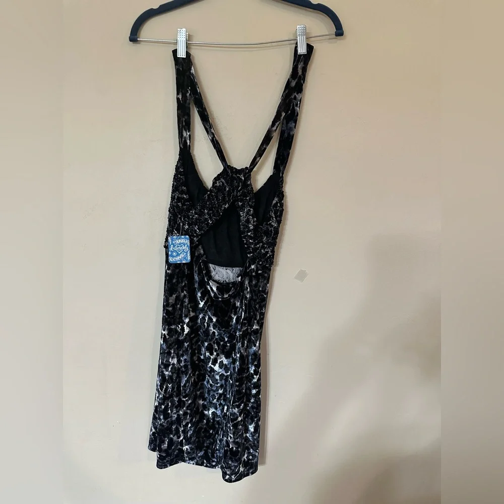 Free people‎ Velvet Textured Mini Dress in Black